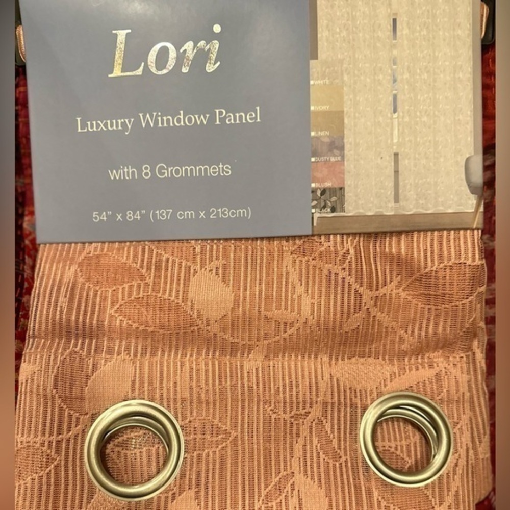 Pink Sheer Curtains Set of 2 panel 8 Grommets 54”x84”